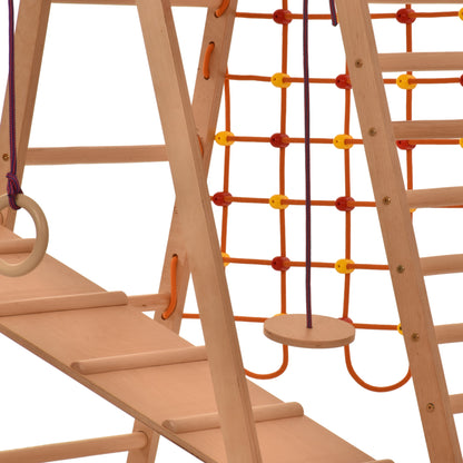RINAGYM Indoor Spielplatz aus Holz für Kinder - holz klettergerüst indoor ab 3 jahre - Indoor Klettergerüst Kinder kidwood klettergerüst (NET)