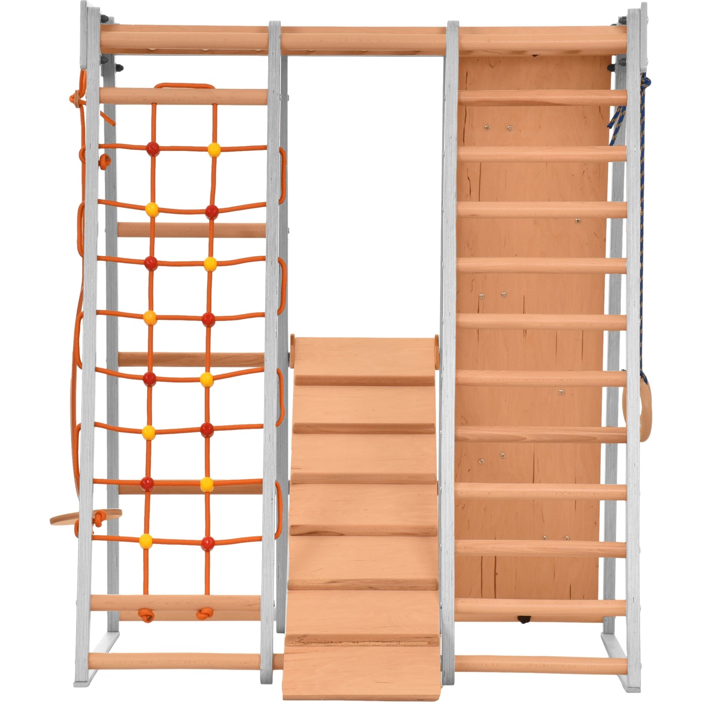 Multifunktions Klettergerüste,Klettergerüst für Kinder,Indoor Spielplatz aus Holz für Kinder,Massivholz für Kleinkinder (3, white)